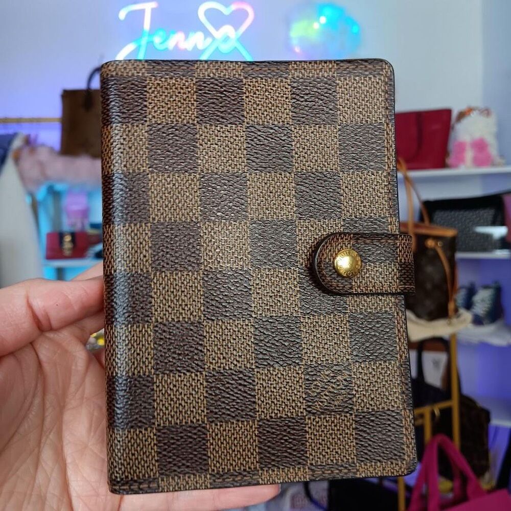 Louis Vuitton Damier Canvas Leather PM size Agenda Planner Holder/passport size